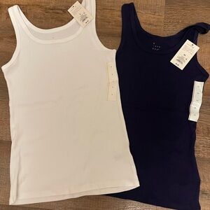 2-Pack  Tank Tops - White & dark purple size S/XS
